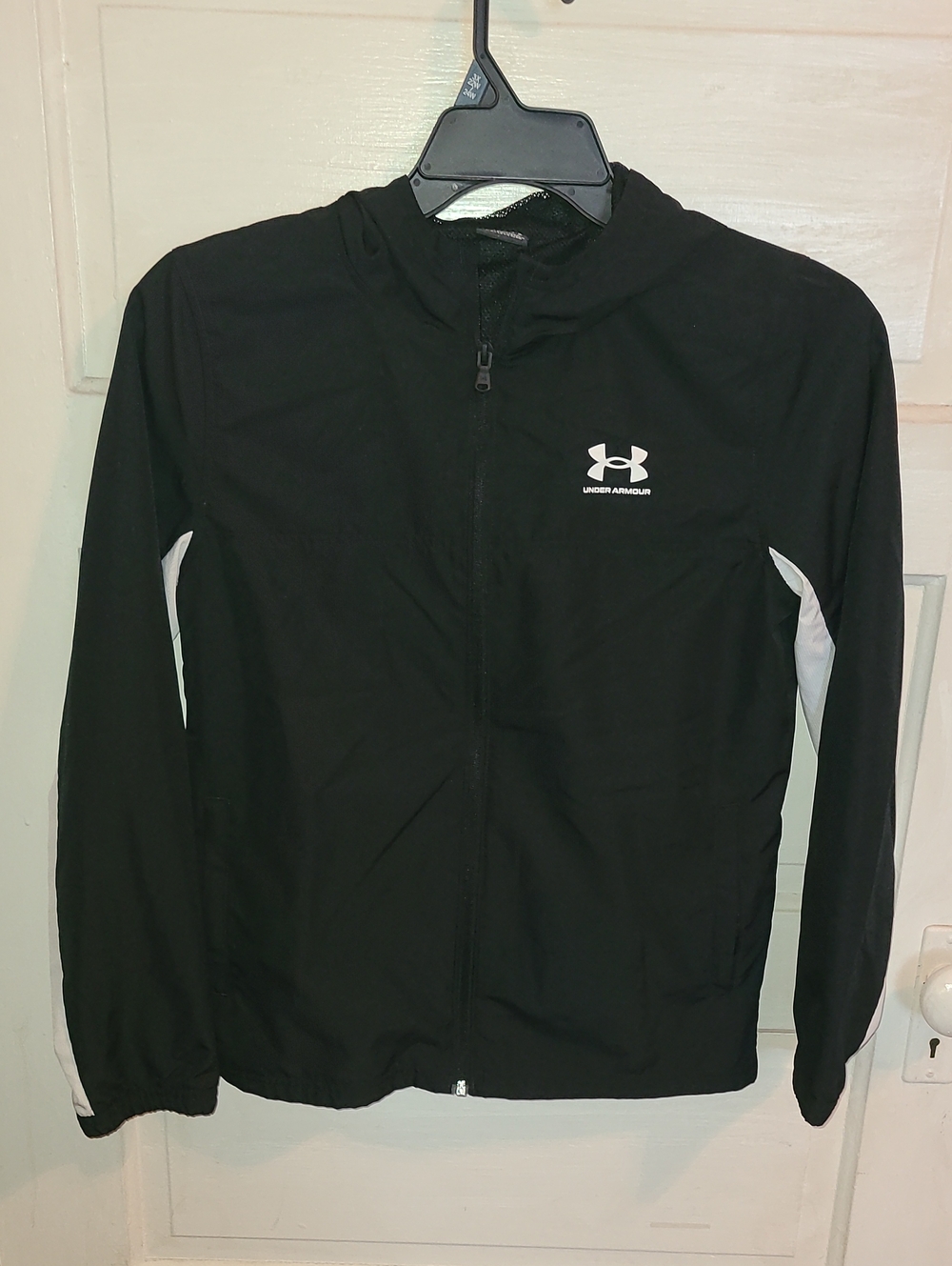 Under Armour Black Performance Hooded Jacket with White Panels